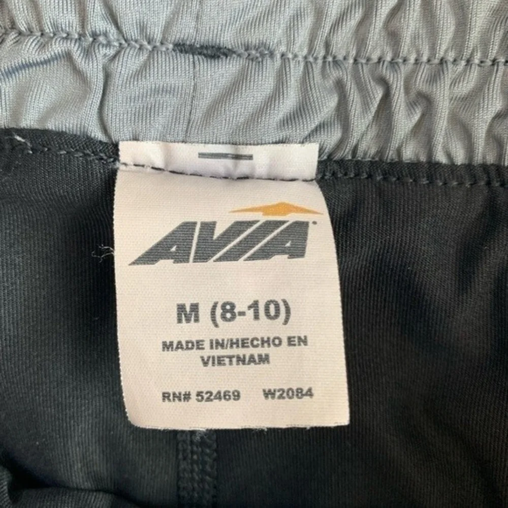 Avia Women's Compression Waist Run Shorts 8-10 Black Athletic 100% Polyester VG